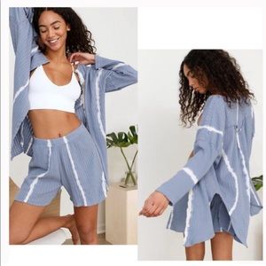 Free People Little Dream Sleep Set Blue Combo